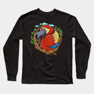 Parrot cute illustration Long Sleeve T-Shirt